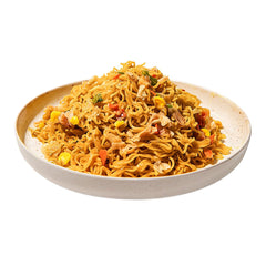Maruchan Yakisoba Chicken closeup—tender noodles and chicken ready to enjoy.