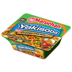 Maruchan Yakisoba Orange Chicken serving bowl ready in minutes.