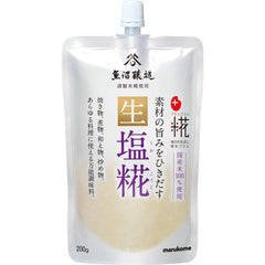 Marukome Nama Shio Koji bottle ready to marinate meat.