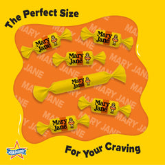 Mary Jane bite-size candy with twist-wrap packaging, easy to unwrap during busy days.