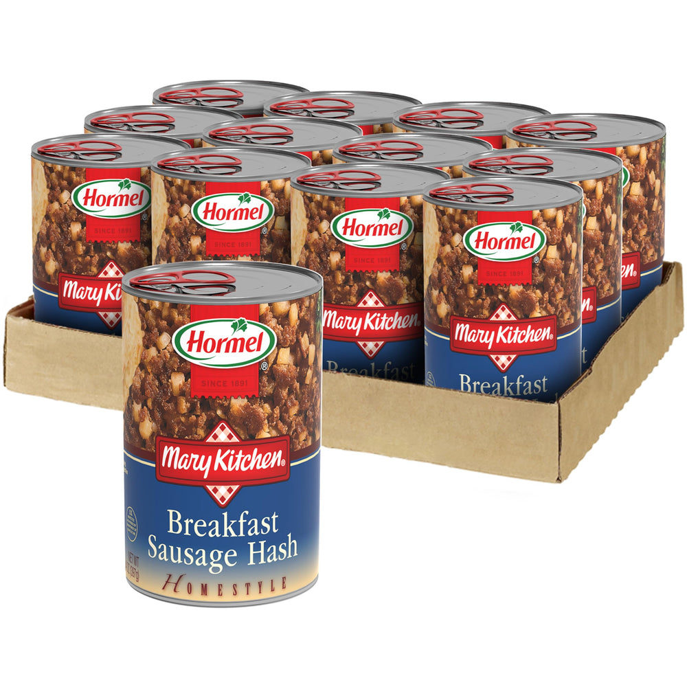 Mary Kitchen Hash Sausage Hash 12-pack packaging ready for quick breakfasts.