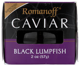 Marzetti Romanoff Black Lumpfish caviar jar close-up for elegant entertaining.