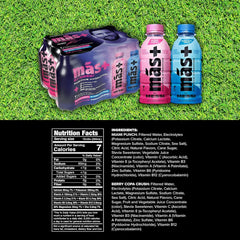 Más+ by Messi Berry Copa Crush bottle showing natural flavor hydration.