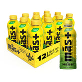 Mas+ by Messi Limón Lime League bottle pouring for refreshing hydration on the go