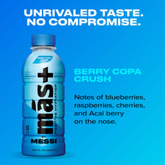 Más+ by Messi natural flavors label shows no artificial additives.