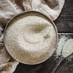 Maskal Teff Ivory grain cooked into creamy porridge for breakfast.