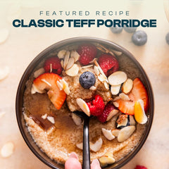 Maskal Teff Ivory Teff grain porridge bowl ready for breakfast and snacks