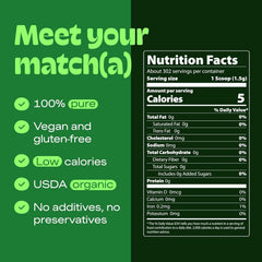 MATCHA DNA DrinkMatcha organic matcha powder closeup highlights vibrant color and premium quality.