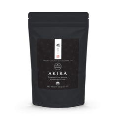 Matcha Konomi Akira powder packaging highlights premium ceremonial grade quality for daily rituals.