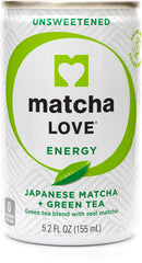 Matcha LOVE energy shot can front showing a portable, clean energy source.