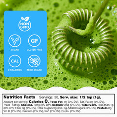 Matchabar first harvest matcha powder in a bag, vibrant green and aromatic