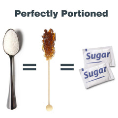 Matchaccino brown sugar sticks with coffee cup for elegant service.