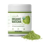 MatchAiA ceremonial matcha tin with powder ready for tea ritual.