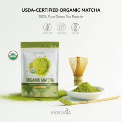 Premium culinary-grade MatchAiA matcha for silky desserts and beverages