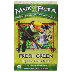 Mate Factor Yerba Mate tea bags closeup highlight unbleached bags for clean brewing.