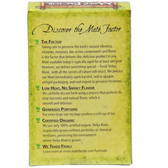 Mate Factor Yerba Mate tea bags opened box shows generous, robust bags.