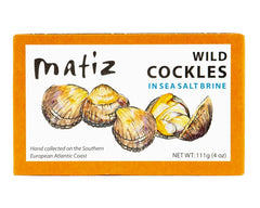 Matiz cockles in a 4-oz jar brine, ready to savor as antipasto.