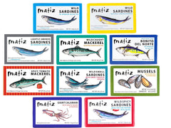 Matiz Seafood Variety Pack sampler can display for tasting and meal prep