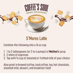 Matteo's S'mores Syrup keto-friendly label highlights zero sugar