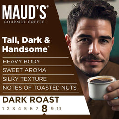 Maud's 26-count instant coffee box highlighting affordable gourmet convenience.