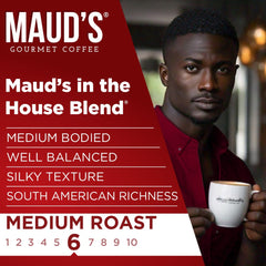 Maud's Arabica beans offering consistent quality and clean finish.