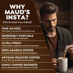 Maud's instant coffee over ice delivers a refreshing beverage.