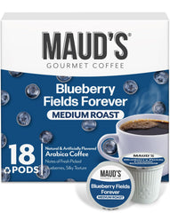 Maud's blueberry-flavored-coffee-pods-pack image highlights convenience for quick, flavorful mornings.