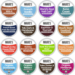 Maud's Coffee Lovers Variety Pack box front for flavor tasting.