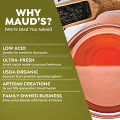 Maud's Decaf Chai Pods spices closeup reveals cinnamon and ginger notes.