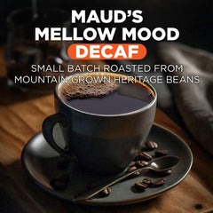 Maud's Decaf pods demonstrate Keurig K-Cup compatibility for quick brews