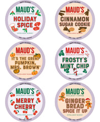 Maud's Holiday Blend pods collection for festive Keurig brews.