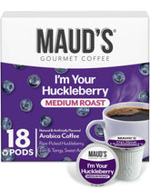 Maud's Huckleberry coffee pods delivering smooth, fruity flavor in a convenient single-serve cup.