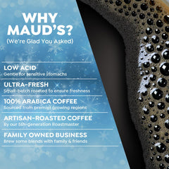 Maud's Keurig-compatible pods for quick home brewing.