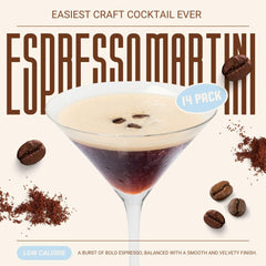 Maud's Espresso Martini mocktail setup with ice and glass