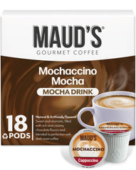 Maud's Mochaccino Cappuccino pod pour delivers rich flavor for a quick, indulgent cup.