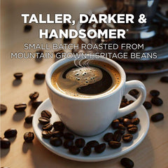 Maud's organic Arabica pods packaging emphasizes sustainability and premium flavor.