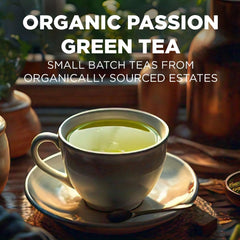 Close-up of Maud's Passion Green Tea Pods showing vibrant color.