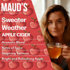 Lids and recyclable packaging highlight sustainability for Maud's pods.