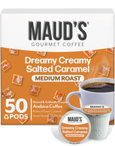 Maud's salted caramel coffee pod ready for a flavorful Keurig brew