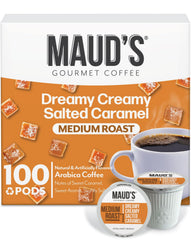 Maud's Salted Caramel pods pack offers rich aroma and convenient single-serve mornings.