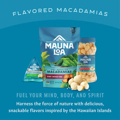 Mauna Loa macadamias jar closeup highlighting quality ingredients.