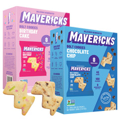 MAVERICKS Bolt Cookies variety pack packshot, ideal for healthy family snacks.