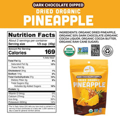 Mavuno Harvest dark-chocolate coated pineapple bite, great energy-boosting snack.