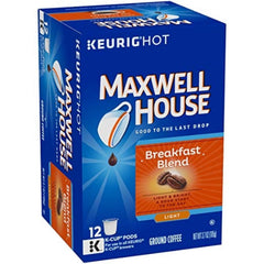 MAXWELL HOUSE Breakfast Blend K-Cups close-up, rich aroma ready to brew.