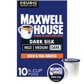 Maxwell House Dark Silk K-Cup box front conveys trusted brand for simple mornings