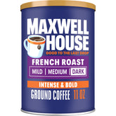MAXWELL HOUSE French Blend ground coffee canister for bold mornings