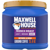 Maxwell House French Roast canister showing bold aroma for everyday rituals.
