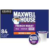 Maxwell House French Roast K-Cup pods for bold mornings.