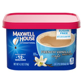 MAXWELL HOUSE sugar-free French Vanilla coffee canister for quick cafe-style beverages