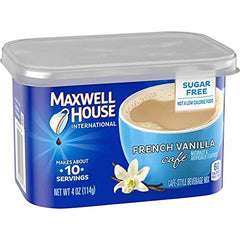 Maxwell House sugar-free French Vanilla coffee pack ready for easy prep